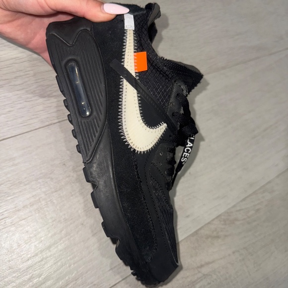 Size 7 men/8.5 women OFF-WHITE Nike air max 90 black - Picture 7 of 11